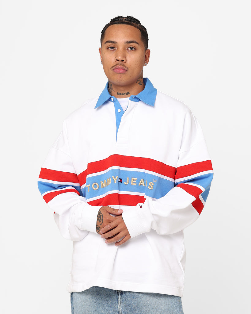 Tommy Jeans Archive Rugby Polo Shirt White | Culture Kings NZ