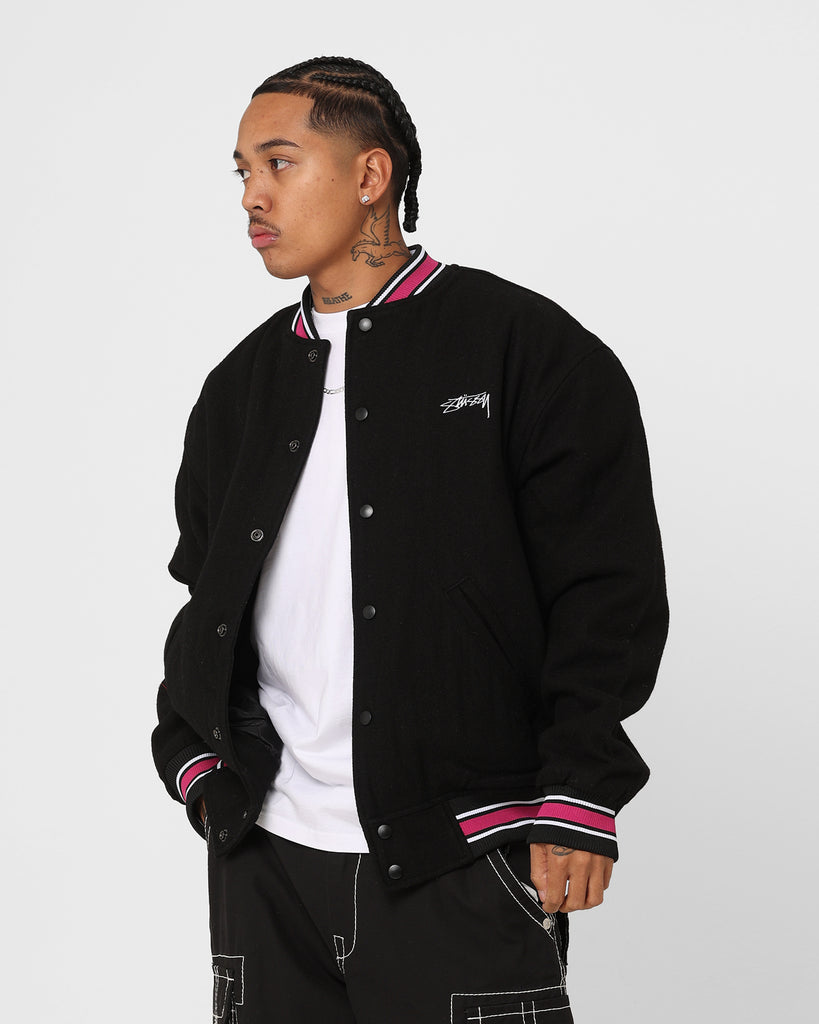 Stussy Varsity Jacket Black | Culture Kings NZ