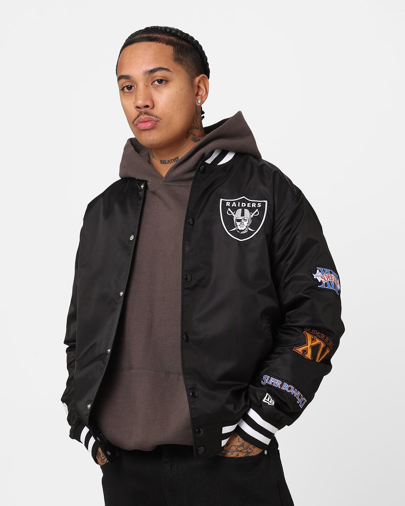 New Era Las Vegas Raiders Nylon Varsity Jacket Black | Culture