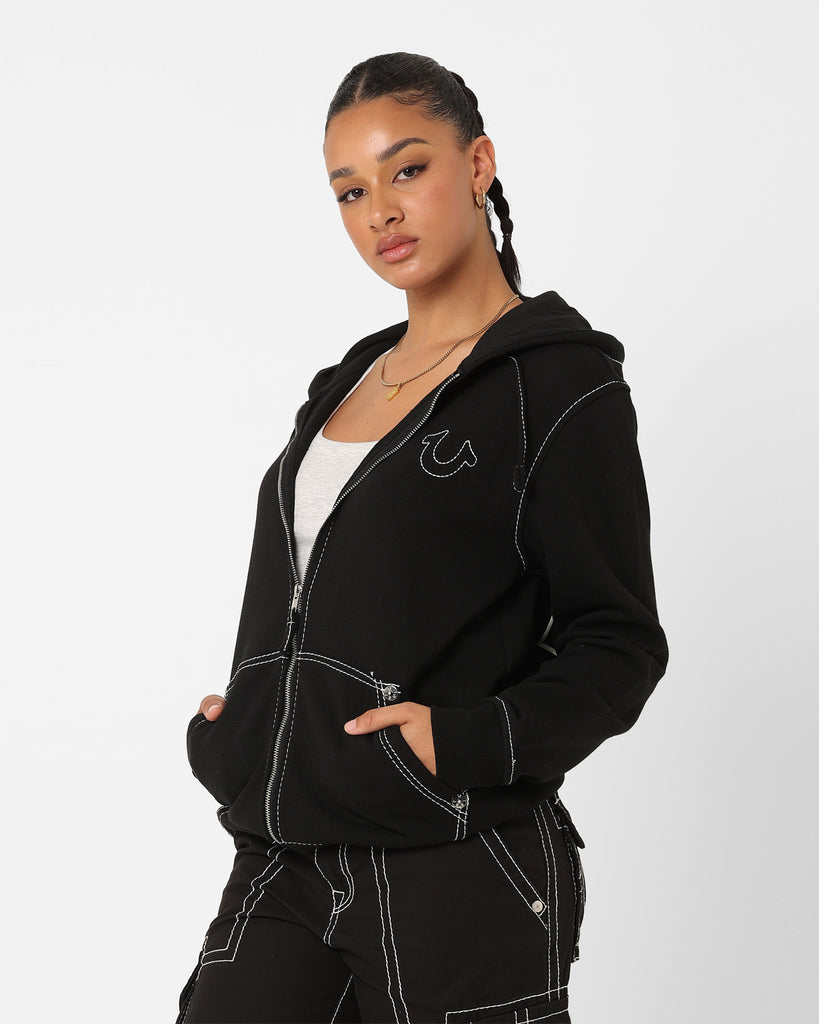 True Religion Big T Zip Thru Jacket Jet Black | Culture Kings NZ