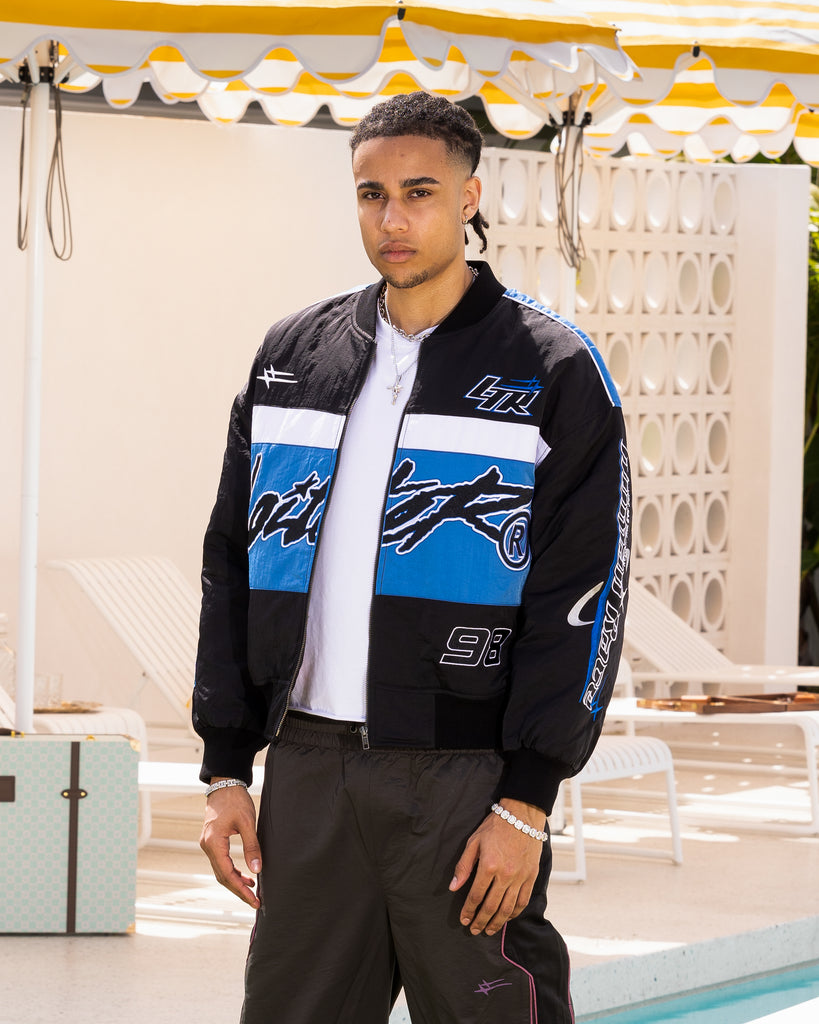 Loiter Racer Motor Jacket Black/Blue | Culture Kings NZ