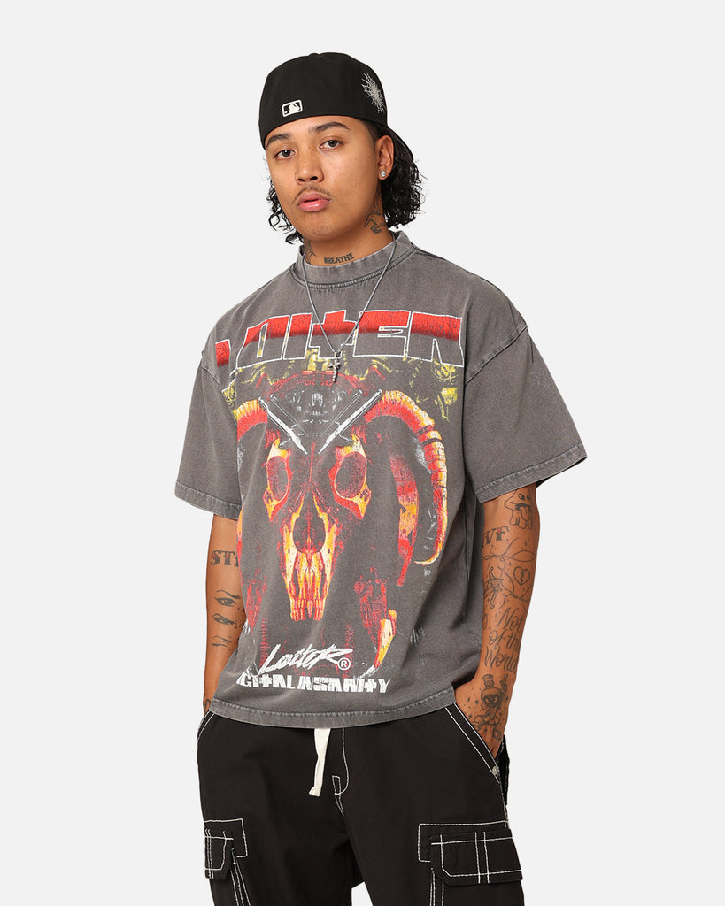 Loiter Digital Insanity Vintage T-Shirt Charcoal | Culture Kings NZ