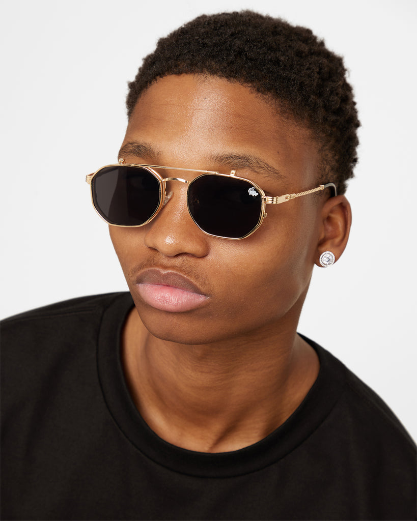 Belvoir & Co Ramar Flip Sunglasses Gold/Black | Culture Kings NZ