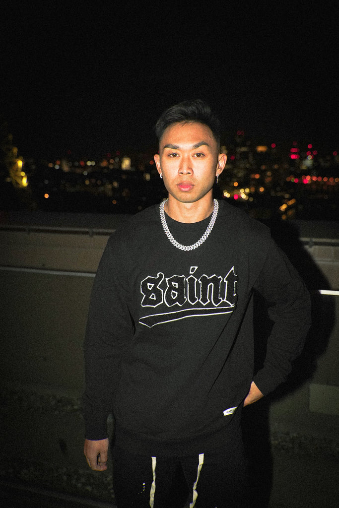 Saint Morta Westside New Age Crewneck Black/White | Culture Kings NZ