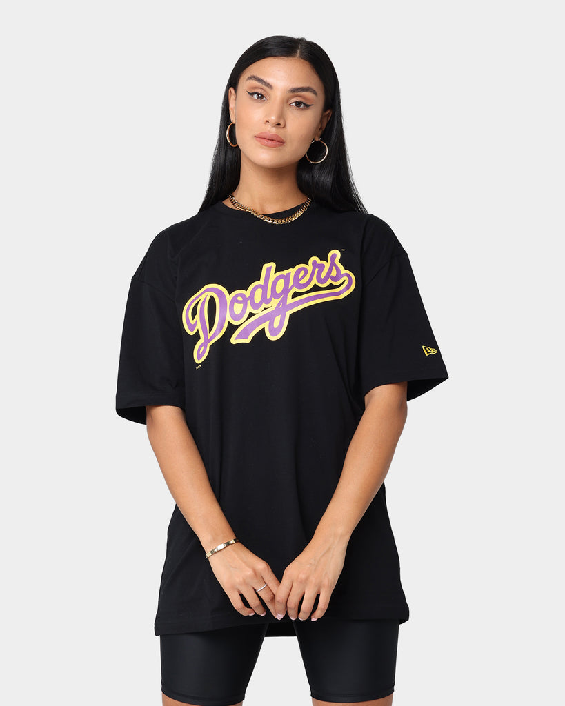 New Era Los Angeles Dodgers Oversized Crossover Script T-Shirt Black ...