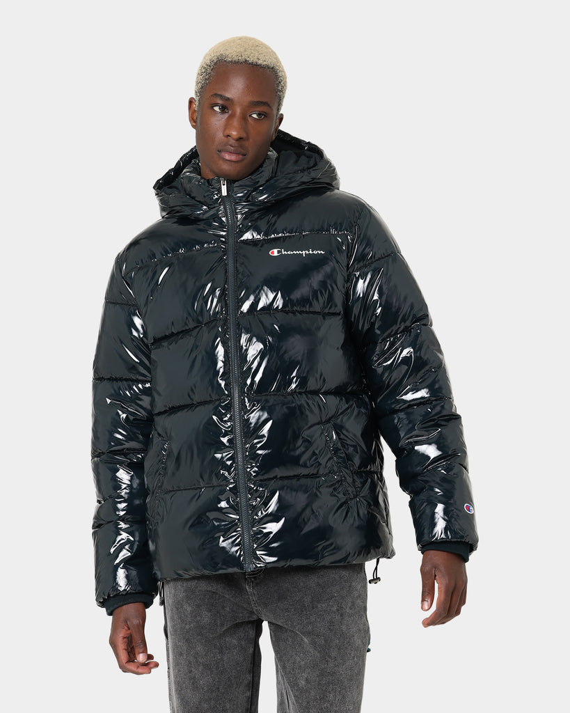 Mens high shine puffer jacket best sale