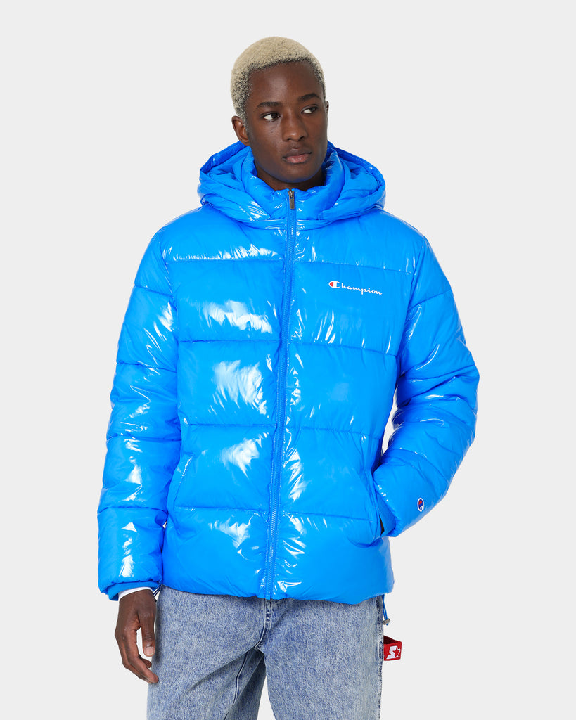 Champion logo sleeve hot sale mens puffer jacket