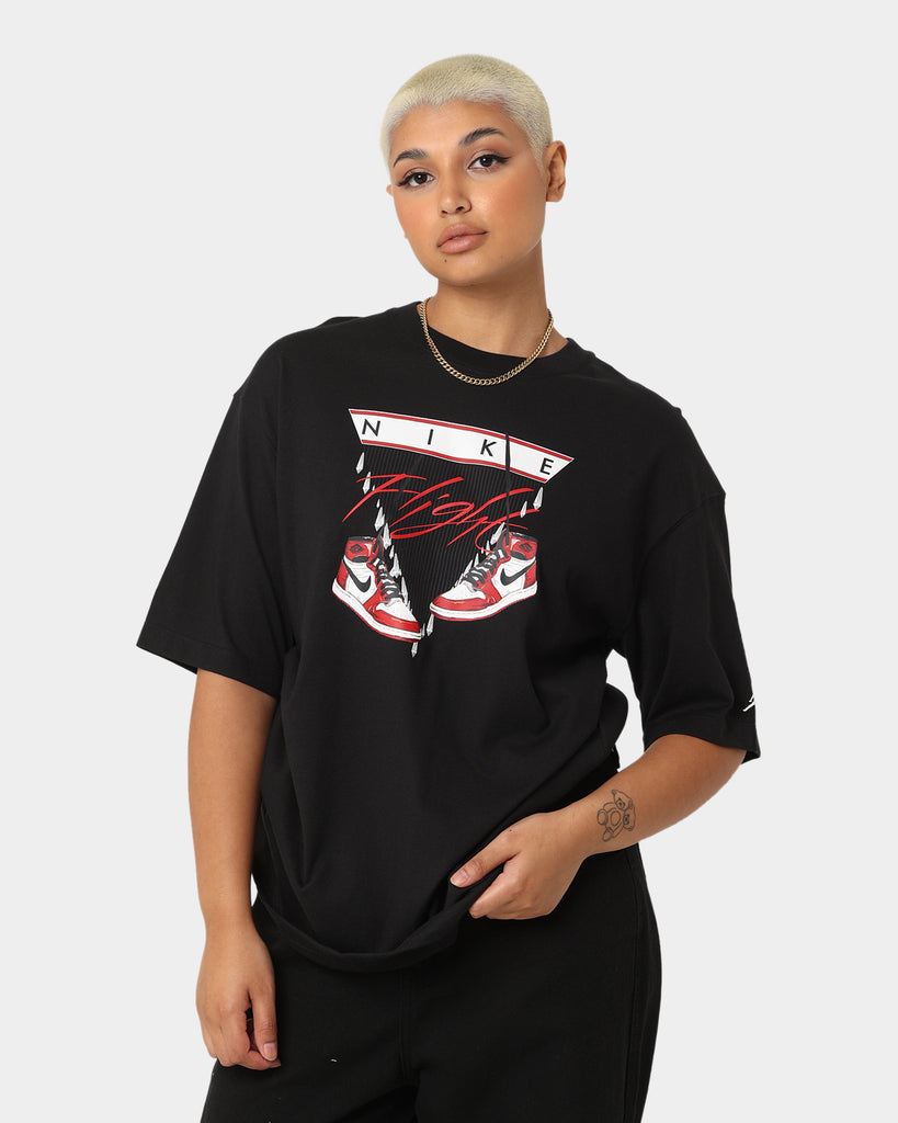 Jordan Women's Jordan Flight Shoe Graphic T-Shirt Black/Varsity Red ...