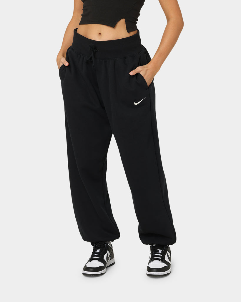 Nike Women's Sportswear Style Fleece High Rise Oversized Pants Black/Sail