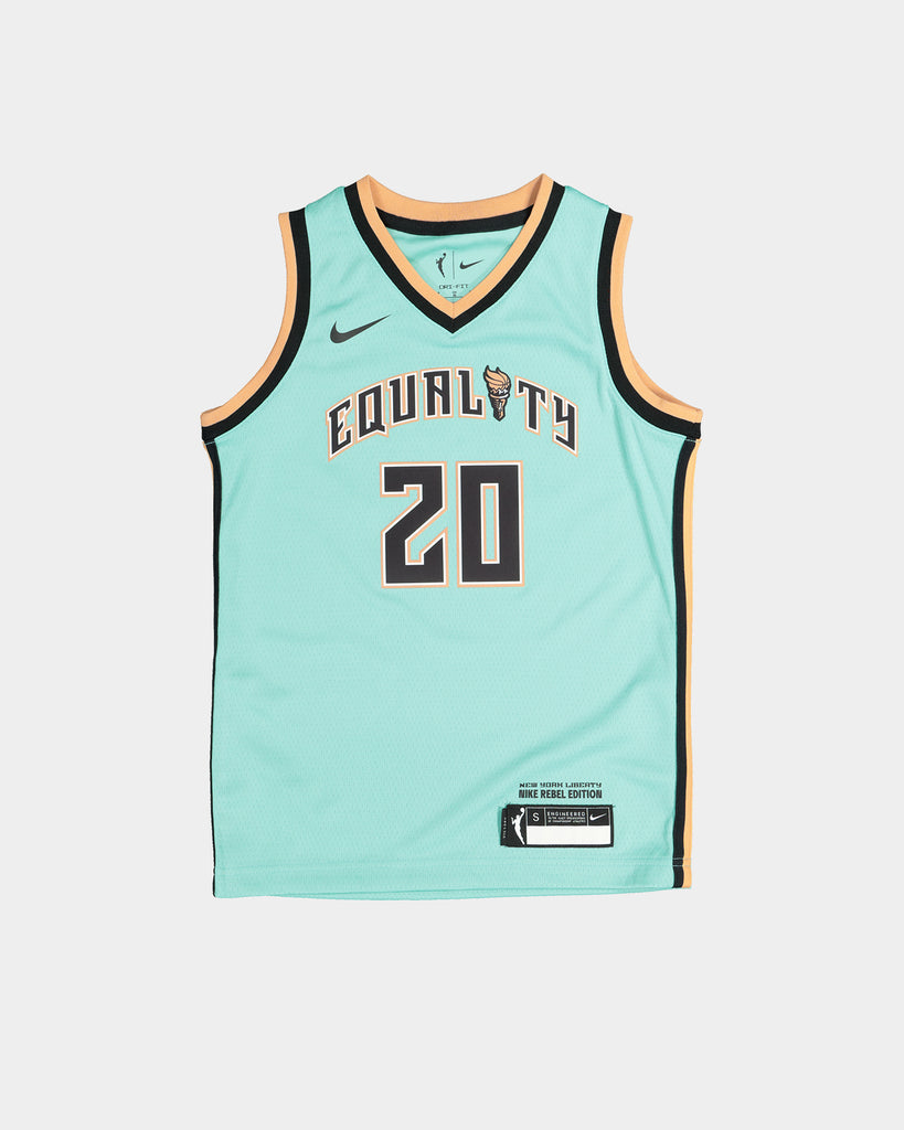 Nike Kid's New York Liberty Sabrina Ionescu #20 WNBA Rebel Jersey Teal ...