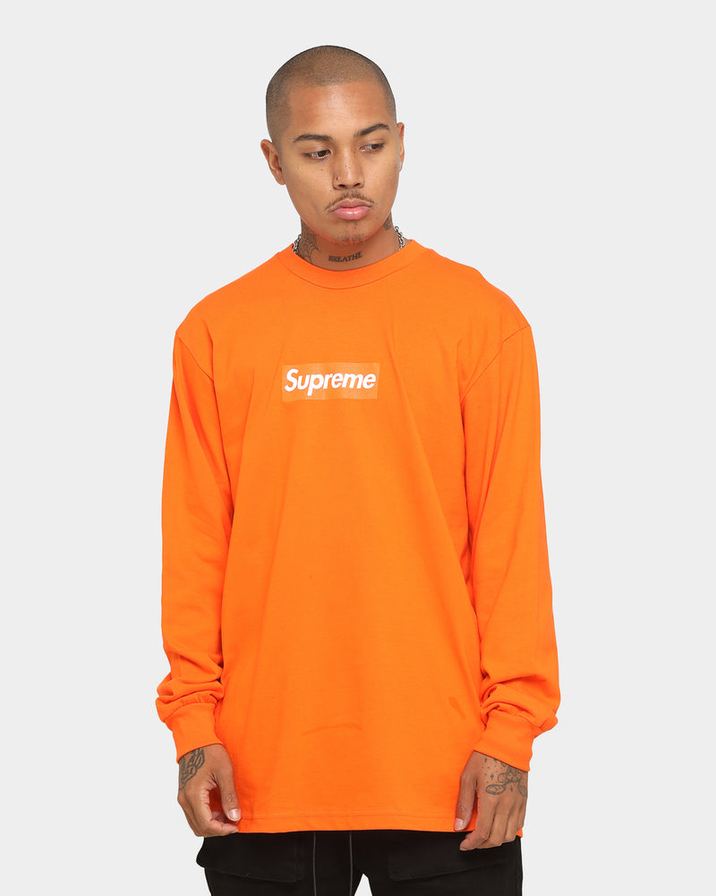 Supreme Box Logo Long T Shirt Orange Culture Kings NZ