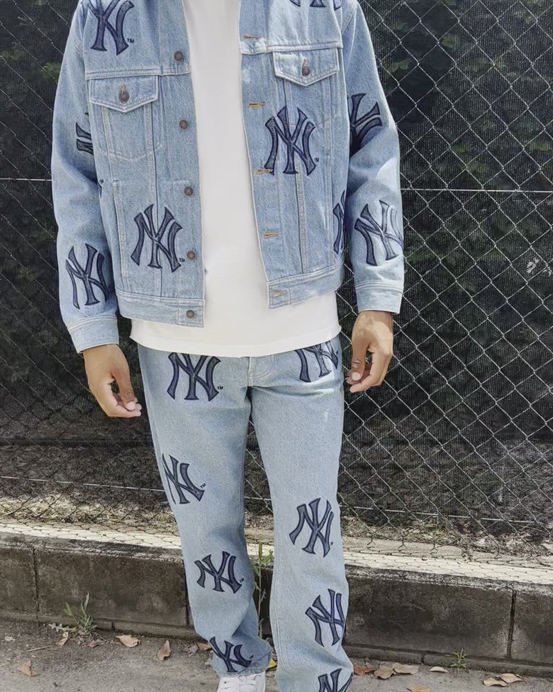 Supreme Supreme X New York Yankees Regular Jeans Washed Blue